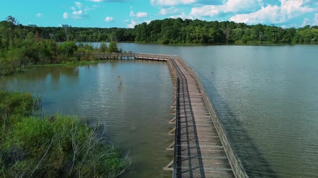 The Crabtree Creek Greenway Trail, a walking and biking path system in Raleigh North Carolina