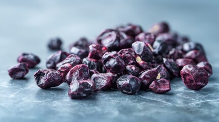 Pile of dried purple fruits
