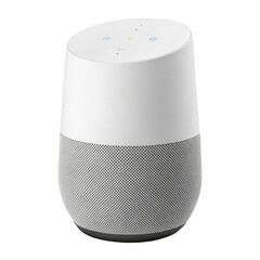 Google home smart speaker isolated on transparent background