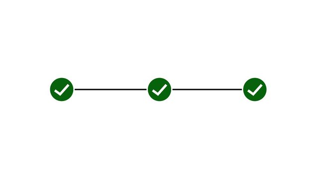 Animated Timeline Infographic Showing Step-by-Step Process with Looping Progress Checkpoints and Clean Minimalist Design for Presentations