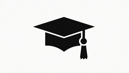 Graduation cap icon on a simple white background
