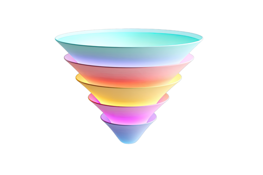 Abstract colorful funnel graphic
