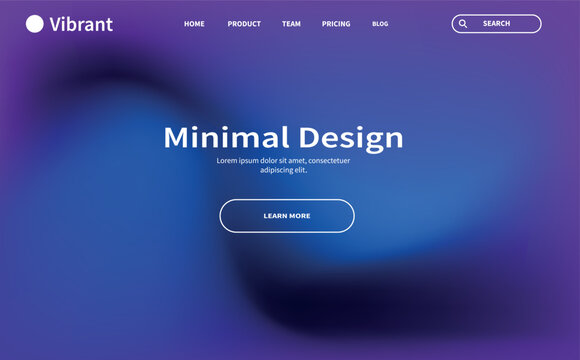 Abstract wave futuristic design of landing page template. retro gradient mesh website design.UI and UX for a Vibrant Brand vector