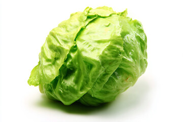 a lettuce is shown on a white surface