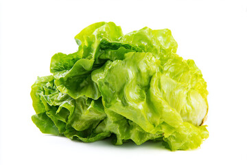 a pile of lettuce on a white surface