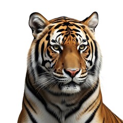 Obraz premium Close up portrait of a tiger against white background