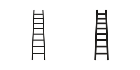 Illustration of two simple black ladders isolated on a white background. Perfect for design projects.