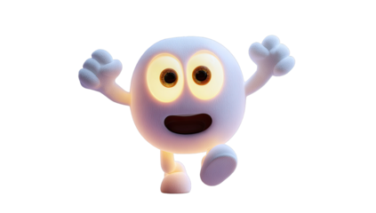 Animated, joyful, light-filled character