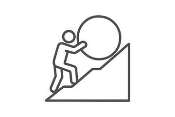 Symbolic representation of perseverance and determination in overcoming challenges while climbing steep terrain
