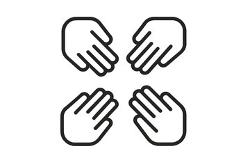 Obraz premium Multiple hands coming together in a unified gesture representing collaboration and teamwork in a minimalistic design