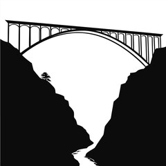 Bridge over canyon silhouette