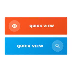 Modern UI buttons for quick view and search functions, vibrant design