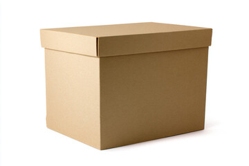 a brown box with a lid on a white background