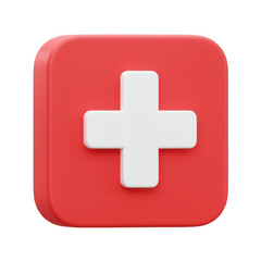 Obraz premium 3d medical cross icon isolated on transparent background