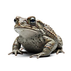 Naklejka premium A detailed toad with large eyes on a white background