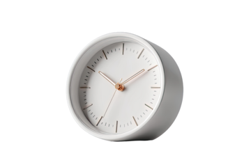 White round clock with rose gold hands