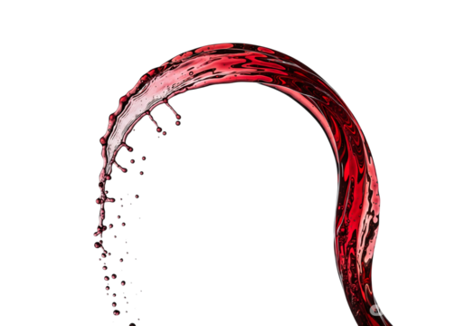 Red wine splash isolated on transparent background
