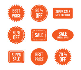 Sale black friday stickers set. Modern promo labels, patches, stamps for shopping. Big discounts