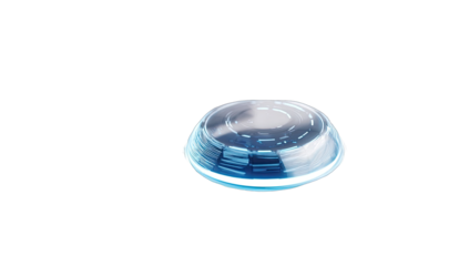 Circular, light-blue object, transparent