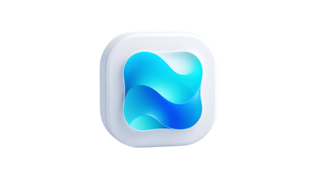 3D app icon logo mockup for digital branding - isolated on transparent background - Powered by Adobe