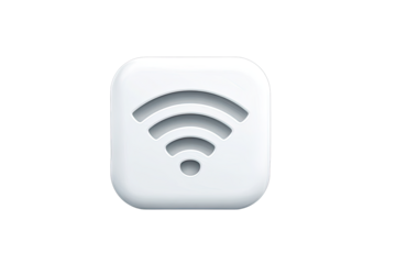 White square icon with a wifi symbol