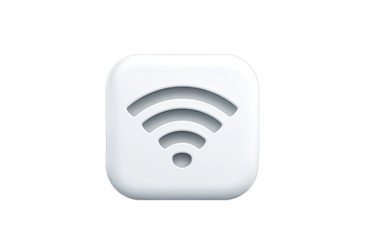 White square icon with a wifi symbol - Powered by Adobe