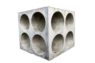 a concrete block with six holes in it