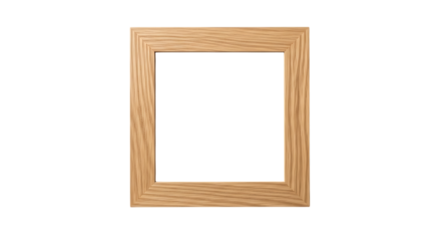Simple light wood square photo frame isolated on a black background showcasing natural wood texture and clean design for creative projects and home decor
