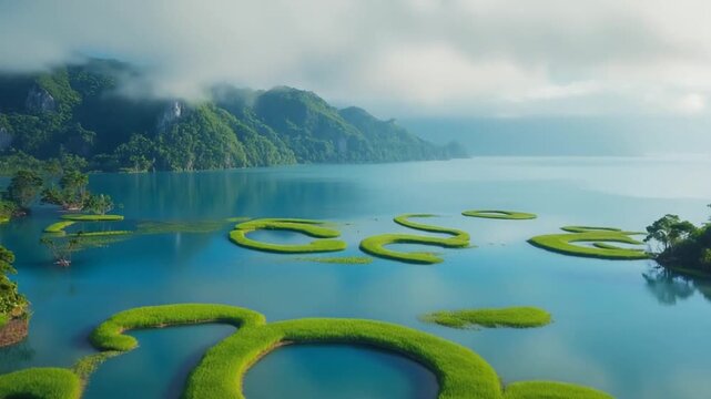 emerald waters of loktak lake in manipur indian landscape video	