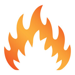 Fiery orange flames with white background fire burning