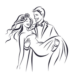 Joyful Newlyweds A Groom Carries His Bride in Celebration of Their Wedding Day Full of Love and Happiness