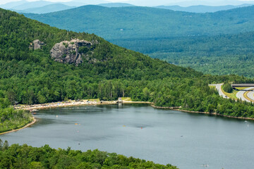 Obraz premium landscape with lake and mountains