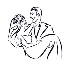 Joyful Newlyweds A Groom Carries His Bride in Celebration of Their Wedding Day Full of Love and Happiness