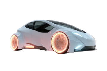 Futuristic white car rendering