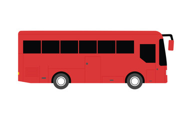 Classic Red Bus Isolated on Clean White Background