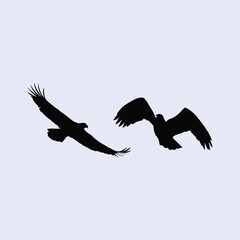 Flat design animal silhouette set
