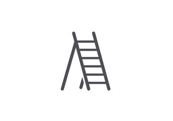 Simple Folding Ladder Icon Outline Style.