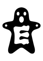 Halloween bunting flags with HAPPY HALLOWEEN Black & White Letter E