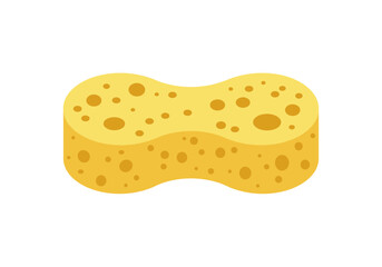 Yellow Sponge with Porous Texture and Hourglass Shape for Cleaning.