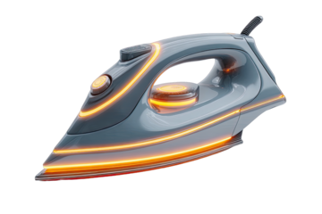 Modern electric iron with glowing accents