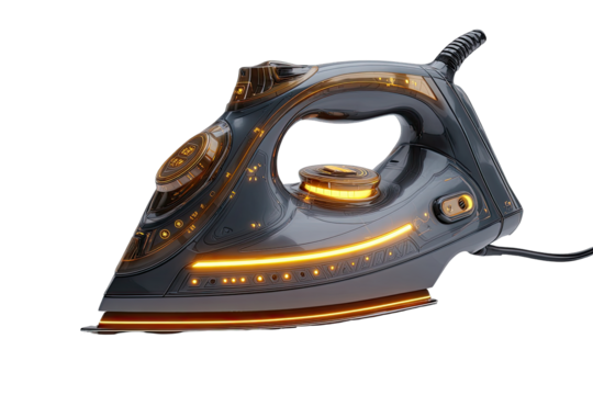 Modern, futuristic iron with glowing controls