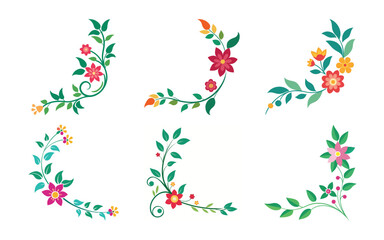 Colorful Floral Corner Designs for Decoration