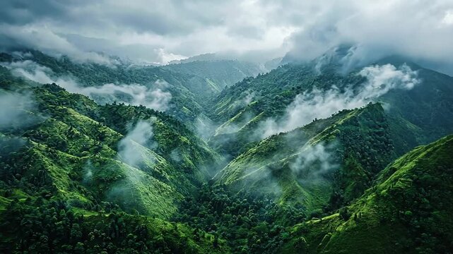 indian landscpae, barren hills of tawang arunachal pradesh video orbit left