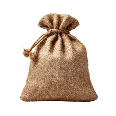 Burlap sack, tied, studio shot, neutral background, packaging