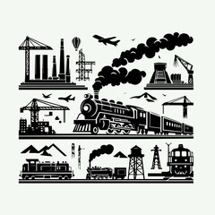 Obraz premium steam train vector illustration