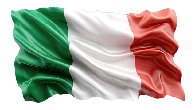 Italian flag, digitally rendered, waving in the wind - Powered by Adobe