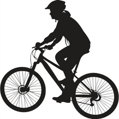 Person riding bicycle silhouette