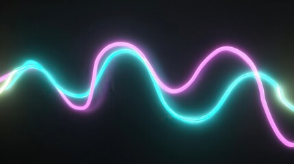 Abstract Neon Light Waves With Vibrant Colors