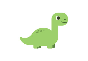 Adorable Green Cartoon Dinosaur Illustration.