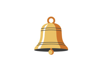 Golden Bell with Dark Lines and Circular Clapper.